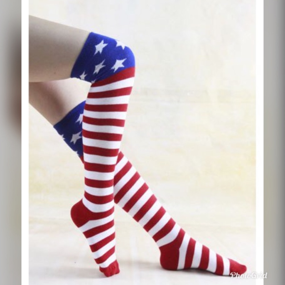 4 of July over the knee socks